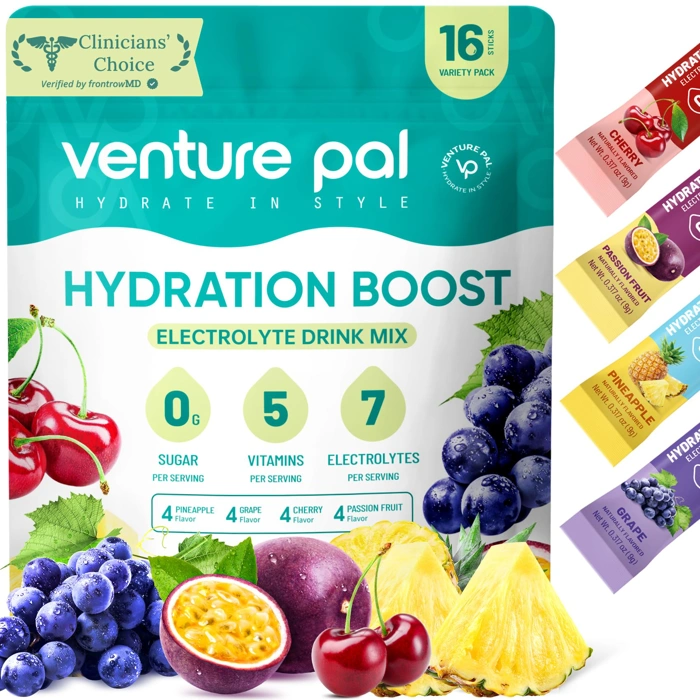 Venture Pal Sugar Free Electrolyte Powder Packets, Keto Friendly, 16 Sticks