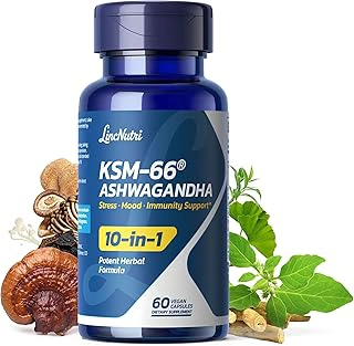 LincNutri KSM-66 Ashwagandha Supplements 60 Vegan Capsules