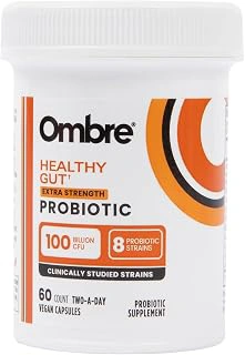 Ombre Healthy Gut Probiotics: 100 Billion CFU with Prebiotics & Digestive Enzymes