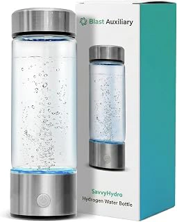 HydroForge Hydrogen Water Bottle Generator — 14oZ German Glass Molecular Hydrogen Bottle with SPE PEM Technology | Hydrogen-Rich Water in 3 Minutes | USB Rechargeable Portable, Gym, Office & Travel