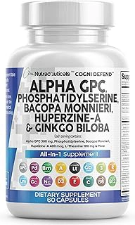 Nootropic Brain Supplement with Alpha GPC 300mg & Phosphatidylserine, 60 Capsules