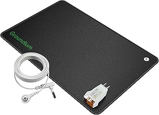 Conductive Carbon PU Grounding Mat for Feet, Desk, Bed (16.34" x 25.2")