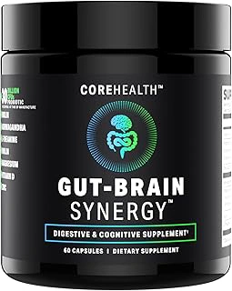 Gut-Brain Synergy Probiotic & Nootropic – 30Billion CFU Psychobiotic + Prebiotic with Ashwagandha, L-Theanine & Zinc for Gut Health, Mood Support, Stress Relief, Bloating Relief & Brain Focus & Memory