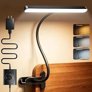 Glocusent 7W 57 LED Clip On Reading Light, Amber Mode, Dimmable, USB Powered