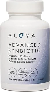 Alaya Naturals Advanced Synbiotic - 14 Billion CFU Delayed Release Probiotic with Sunfiber