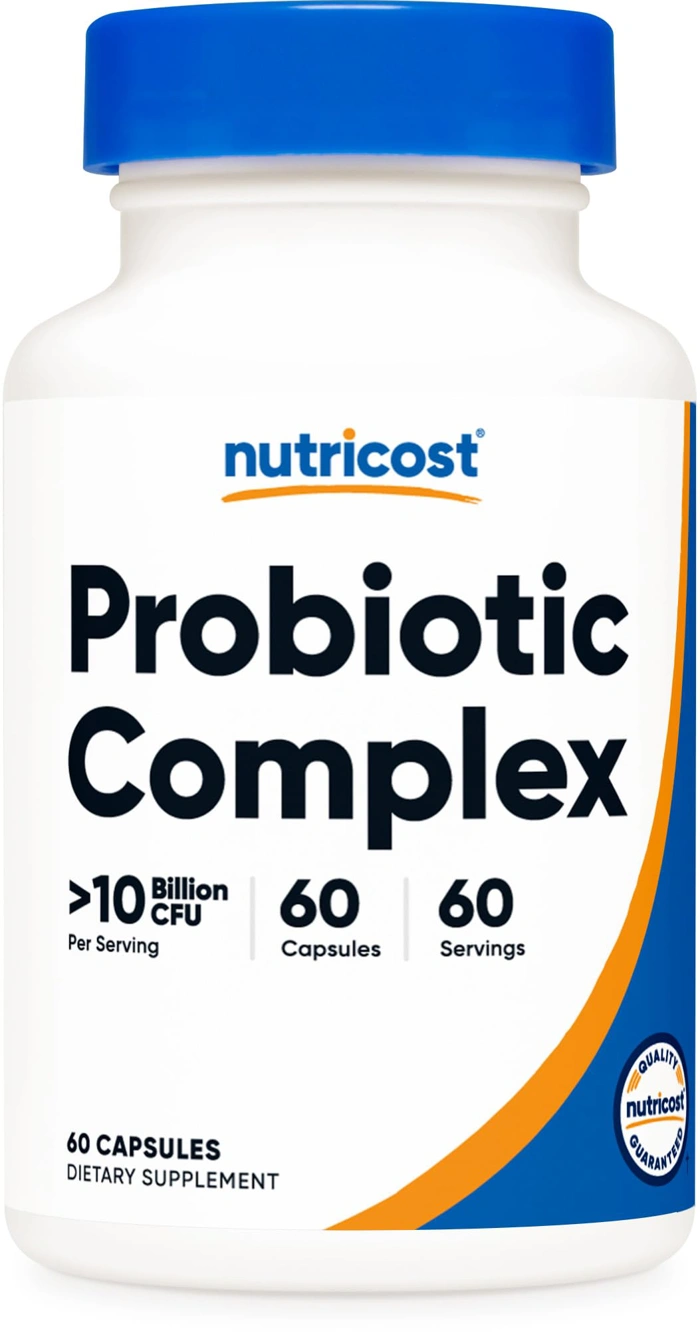 Nutricost Probiotic Complex (10 Billion CFU), 60 Capsules - Acidophilus + 9 Probiotics