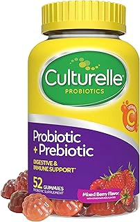 Culturelle Daily Probiotic + Prebiotic Gummies, Berry Flavor