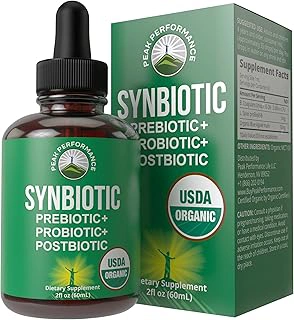 Organic Synbiotic 3-in-1 Prebiotic, Probiotic & Postbiotic Liquid Drops Supplement