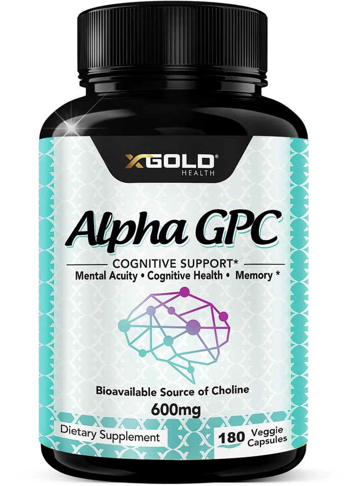 Alpha GPC Choline 600mg, 180 Veggie Capsules