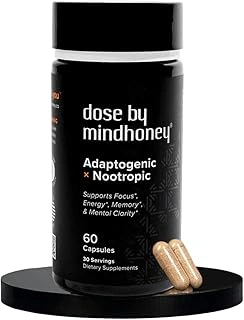 MINDHONEY DOSE 60 Count Premium Nootropic Brain Supplement with Mushrooms & Adaptogens