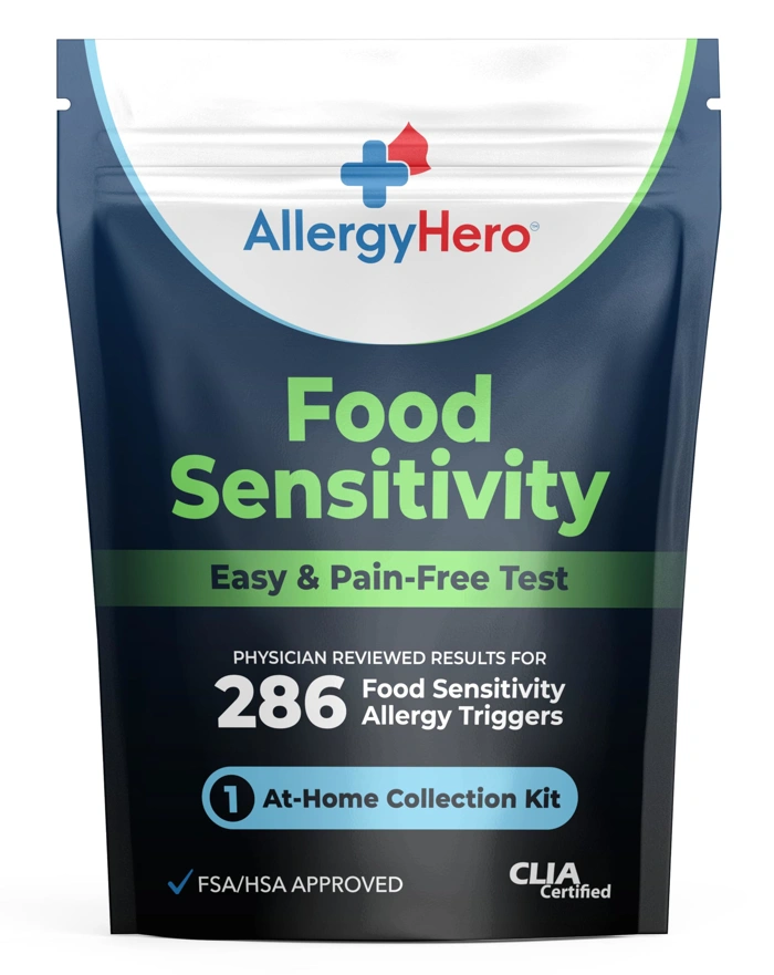 AllergyHero Comprehensive Food Sensitivity Test Kit for Adults & Kids – Easy At-Home Use, Evaluates 286 Foods & Beverages and Identifies Dietary Triggers, Helps with Precise Dietary Choices & Wellness