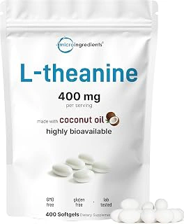 Micro Ingredients L-Theanine 400mg, 400 Softgels