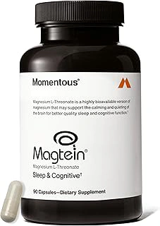 Amazon.com: Momentous Magtein Magnesium L-Threonate - Brain & Rest Support Supplement - Boosts Cognitive Function & Sleep Quality - NSF Certified for Sport -145 mg - 30 Servings : Health & Household