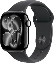 Apple Watch Series 11 GPS 42mm Smartwatch, Jet Black Aluminum, Black Sport Band